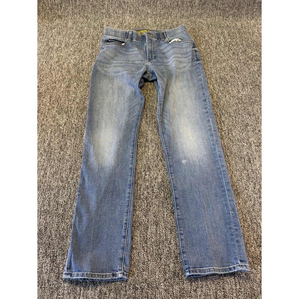 Lee Extreme Motion MVP Jeans Men 33x32 Light Blue Denim Straight Fit Tapered Leg
